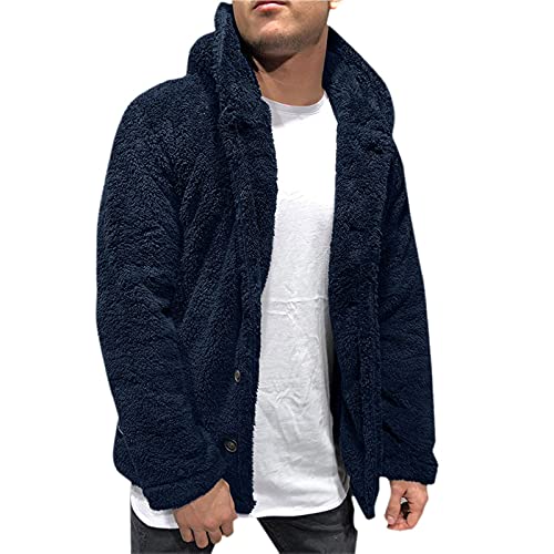 Outdoor Jacken Für Herren Bequem Fleece Sweatjacke Trachtenjacke Oberbekleidung Parka Winter Outdoor Fleecepullover Fleecejacke Teddyjacke Dunkelblau M von SKFLABOOF