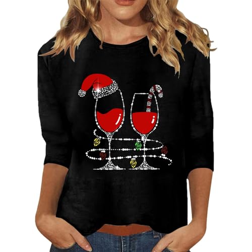 Outlet Angebote, Weihnachtsshirt Damen Shirt 3/4 Arm Dreiviertel Weihnachtskleid Lustig Pullover Weihnachten Weihnachts 3/4arm Shirts Gold, L Outlet Angebote, Weihnachtsshirt Damen Shirt 3/4 Arm Dreiviertel Weihnachtskleid Lustig Pullover Weihnachten Weihnachts 3/4arm Shirts Gold, L von SKFLABOOF