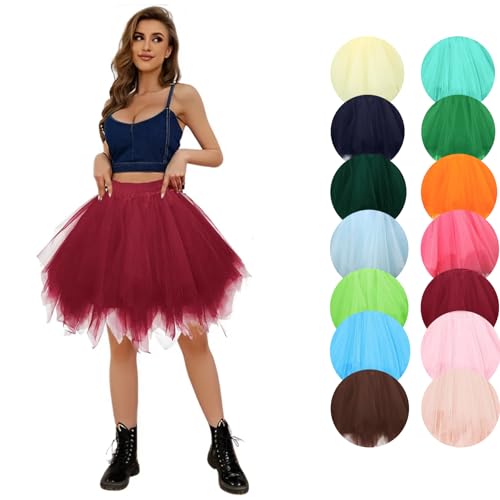 Petticoat rot, Tüllrock Damen - 50Er Jahre Karneval Ballett Kostüm Tanzkleid Ballettrock Tütü Rock Unterrock Damen Tutu Petticoat Rot, Einheitsgröße Petticoat rot, Tüllrock Damen - 50Er Jahre Karneval Ballett Kostüm Tanzkleid Ballettrock Tütü Rock Unterrock Damen Tutu Petticoat Rot, Einheitsgröße von SKFLABOOF