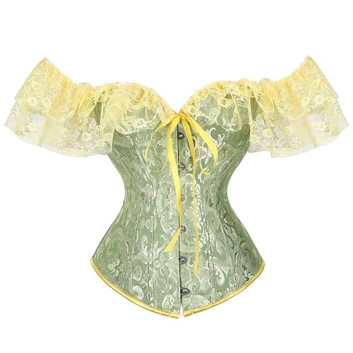 Prime Angebote, Korsett Pirat Bauchweg Mit Ärmeln Corsette Damen Bustier Oberteil Schnürkorsett Trachten Corsage Korsage Grün, XS Prime Angebote, Korsett Pirat Bauchweg Mit Ärmeln Corsette Damen Bustier Oberteil Schnürkorsett Trachten Corsage Korsage Grün, XS von SKFLABOOF