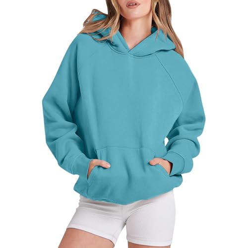 Pulli Damen Hoodie Damen Streetwear Damen Hoodie Basic Oversize Herbst Winter Plus Size Bequem Preppy Sweatjacke Kapuzenpullover Pullover Hoodie Jacke von SKFLABOOF