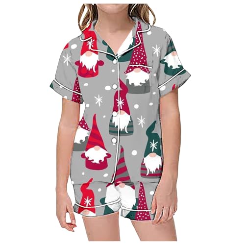 Pyjama Mädchen Jungen Weich Weihnachts Pyjama Komfortabel Weihnachtskleid Kuschel Weihnachtsoutfit Blau 5-6 Jahre von SKFLABOOF