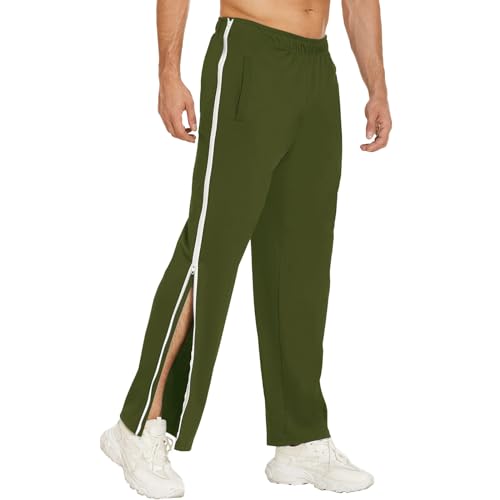 Reha Hose Damen/Herren | Seitlich Zu Öffnen Baggy Trainingshose mit Seitlichem & Reißverschluss Bein Weites Schnellfickerhose Sporthose Freizeithose Breite Jogginghose (AG, 3XL) von SKFLABOOF