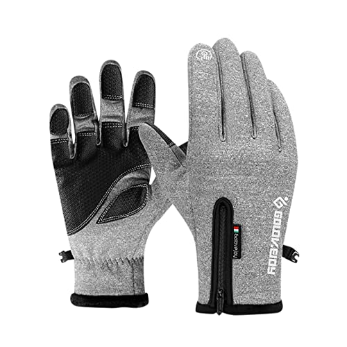 SKFLABOOF Black Friday Angebote 2024 ab wann Datum, Ski Handschuhe Frauen Herren Arbeit Touchscreen Thermo Motorradhandschuhe Winter Motorrad Angel Fahrrad Taktische Grau, M von SKFLABOOF