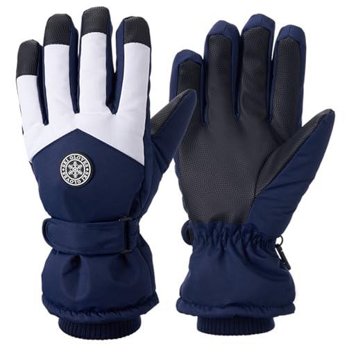 SKFLABOOF Black Week Angebote 2024 ab wann, Ski Handschuhe Frauen Sport Thermo Herren Fahrrad Mit Touch Damen Winter Golf Winterhandschuhe Gloves Marineblau, L von SKFLABOOF