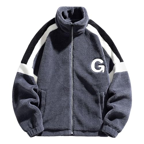 SKFLABOOF Herren Damen Patchwork Stehkragen Teddy Jacke Sherpa Fleecejacke Aesthetic Stuff Y2K Clothes Winter Warm Teddyfleece Jacken Mantel SKFLABOOF Herren Damen Patchwork Stehkragen Teddy Jacke Sherpa Fleecejacke Aesthetic Stuff Y2K Clothes Winter Warm Teddyfleece Jacken Mantel von SKFLABOOF