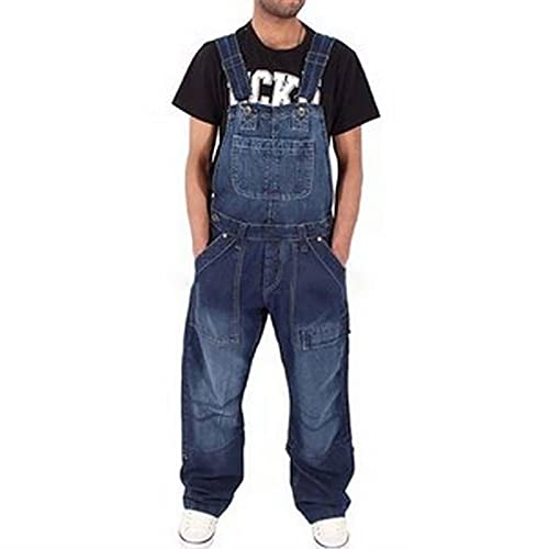 SKFLABOOF Latzhose Herren Blau - Herren Denim Latzhose Overalls Jeanshose Männer Cargo Jeans Retro Jumpsuit Arbeitshose Blau Arbeitslatzhosen Loose Fit Latzanzug Jumpsuit von SKFLABOOF