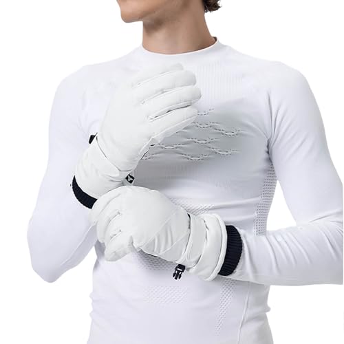 SKFLABOOF Meine bestellungen, Skihandschuhe Damen Handschuhe Herren Warm Angeln Gloves Women MTB wasserdichte Thermo Sport Fahrradhandschuhe Weiss, L von SKFLABOOF