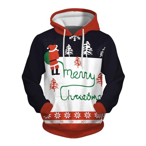 SKFLABOOF Meine bestellungen, Weihnachts Hoodie Herren Weihnachtspullover Weihnachten Lustig Xmas Pullover Weihnachtsm Lustige Partner Hässlich Weiss, 3XL von SKFLABOOF