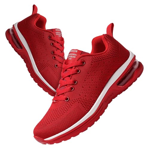 SKFLABOOF Orthopädische Schuhe Damen - Sneaker Damen Mesh Laufschuhe Frauen Fashion Plateau Sneakers Fitnessstudio Gym Sportschuhe Tennisschuhe Turnschuhe Bequeme Hallenschuhe 03 Rot,EU 38.5 von SKFLABOOF