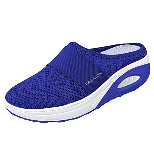 SKFLABOOF Pantoletten Damen Diabetiker Hallux-Valgus Badeschlappen Schuhe Laufschuhe Bequem Nettjade Sandalen Hausschuhe Slipper Fly-Woven Cushion Barfuß Slip-On Schlappen Pantoletten von SKFLABOOF