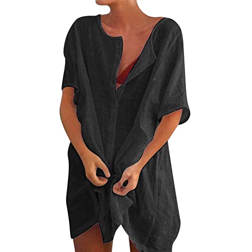 SKFLABOOF Pareos & Strandkleider für Damen Sommer Beach Große Größen Dress Bikini Cover Up Strandponcho Strandtunika Strandkleidung Locker Tunika Damen Strand Für Urlaub von SKFLABOOF