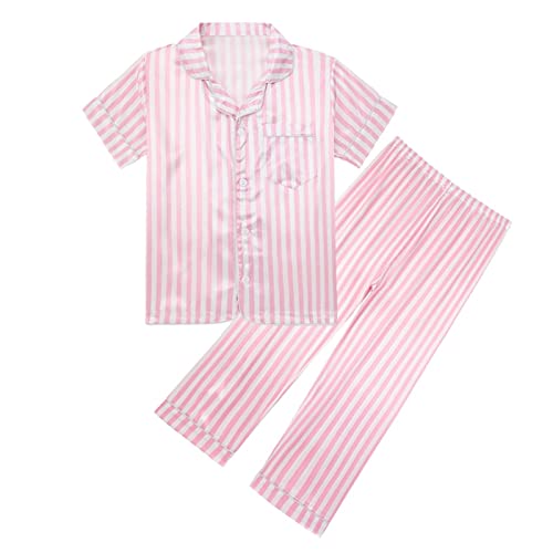 SKFLABOOF Pyjama Mädchen Jungen Lang Weihnachts Schlafanzug Kinder Weich Weihnachtsoutfit Komfortabel Weihnachtskleid Rosa 11-12 Jahre von SKFLABOOF