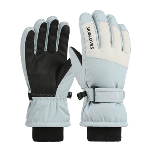 SKFLABOOF Sale Angebote, Ski Handschuhe Frauen wasserdichte Fahrrad Thermo Mit Handy Touch Wasserdicht Reithandschuhe Damen Herren Winter Warm Blau, Einheitsgröße von SKFLABOOF