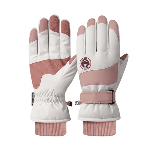 SKFLABOOF Sale Angebote, Skihandschuhe Herren Handschuhe Damen Touch Gefüttert Wasserdicht Ski Winter Driving Gloves Wärme Thermo Fausthandschuhe Rosa, L von SKFLABOOF