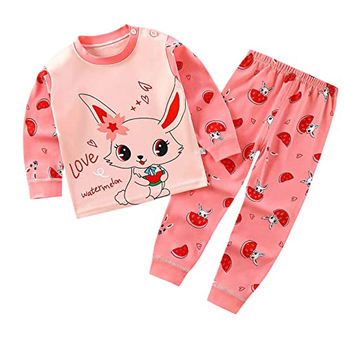 SKFLABOOF Schlafanzug Mädchen Jungen Warm Weihnachts Pyjama Kuschel Weihnachtskleid Einfarbig Weihnachtsoutfit Rosa 12-18 Monate von SKFLABOOF