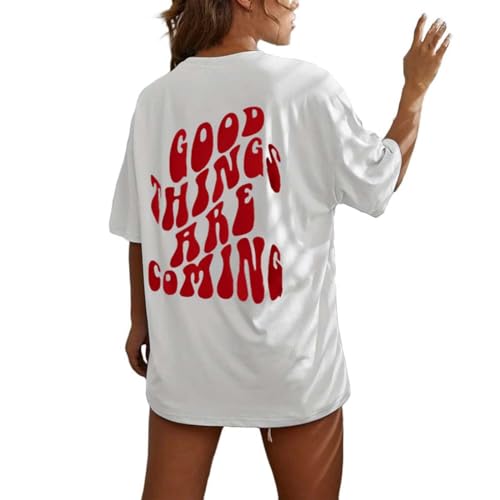 SKFLABOOF Sport Tshirt Damen Oversized Shirt Bluse mit Backprint Aesthetic T-Shirt Gym Oberteil Shirt Oversize Mit Aufdruck Rundhals Basic T Shirts Coole Sachen für Teenager Mädchen SKFLABOOF Sport Tshirt Damen Oversized Shirt Bluse mit Backprint Aesthetic T-Shirt Gym Oberteil Shirt Oversize Mit Aufdruck Rundhals Basic T Shirts Coole Sachen für Teenager Mädchen von SKFLABOOF