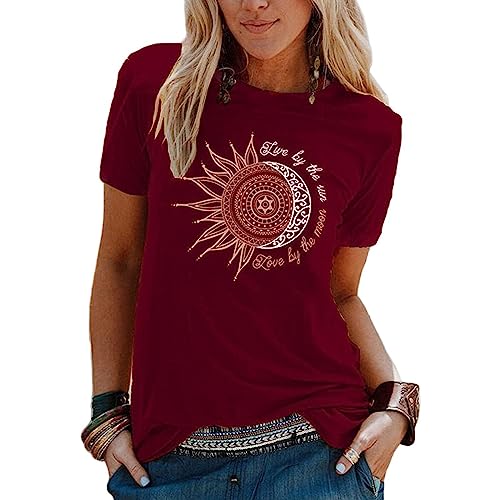 SKFLABOOF Tshirt Damen Elegant - T Schirt Damen Sommer Oversized Lässig Sale Oberteile T-Shirt Bluse Mit Aufdruck Kurzarm T Shirt Tops Teenager Mädchen Generic Shirts Pullover Damenshirts von SKFLABOOF