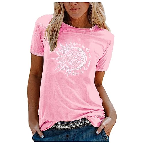 SKFLABOOF Tshirts Women - T Schirt Damen Locker Lässig Sommer Sale Shirts Tops Oberteile Mit Aufdruck Kurzarm Tshirt T Shirt Batik Ausgefallene Bluse Damenshirts Pullover von SKFLABOOF