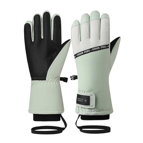 SKFLABOOF Warehouse Deals Angebote, Ski Handschuhe Frauen Herren Radhandschuhe Winter Wandern Fahrradhandschuhe Damen Arbeit Fahrrad Thermo Running Touchscreen Grün, Einheitsgröße von SKFLABOOF