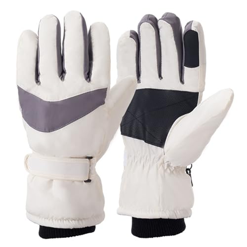 SKFLABOOF Warehouse Deals Angebote, Skihandschuhe Herren Wärmende Handschuhe Motorrad Winter Thermal Gloves Fahrrad Ski Warme Damen Thermo Sport Golfhandschuhe Beige, M von SKFLABOOF