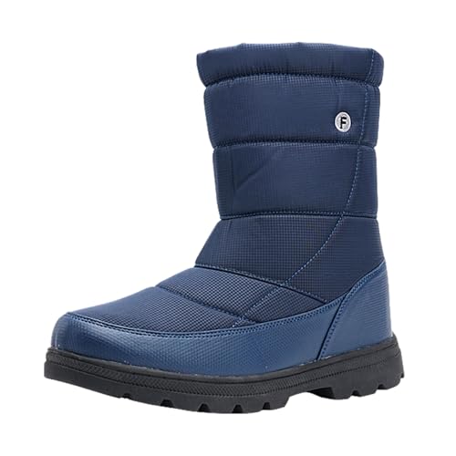 Winterstiefel Damen Schneestiefel Schneeschuhe Outdoor Winterstiefel Damen Gefüttert Wasserdicht Boots Thermo rutschfeste Snow Boots Blau 41 von SKFLABOOF