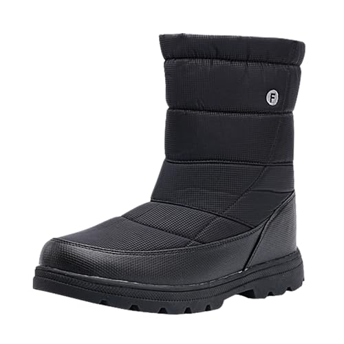 SKFLABOOF Winterstiefel Damen Schneestiefel Schneeschuhe Outdoor Winterstiefel Damen Gefüttert Wasserdicht Boots Thermo Rutschfeste Snow Boots Schwarz 41 von SKFLABOOF