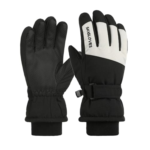 SKFLABOOF b Ware retouren, Ski Handschuhe Frauen wasserdichte Fahrrad Thermo Mit Handy Touch Wasserdicht Reithandschuhe Damen Herren Winter Warm Schwarz, Einheitsgröße von SKFLABOOF