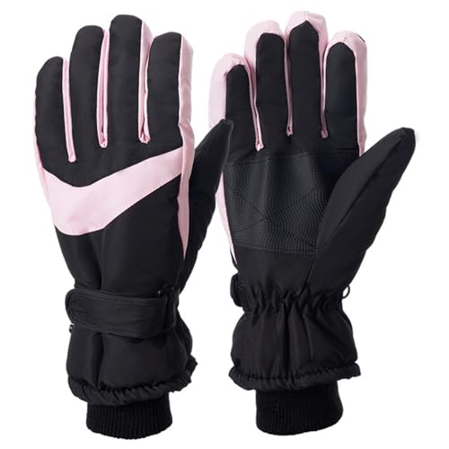 SKFLABOOF b Ware retouren, Skihandschuhe Herren Wärmende Handschuhe Motorrad Winter Thermal Gloves Fahrrad Ski Warme Damen Thermo Sport Golfhandschuhe Hot Pink, M von SKFLABOOF