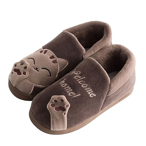 Black-Friday-Angebote, Gipfelfreund Hausschuhe, Damen Hausschuhe Warm, Lustige Für Cute Plüsch Flauschige Puschen Aesthetic Flauschig Schuhe Coffee, 40 von SKFLABOOF