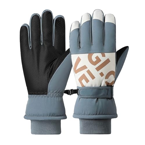 SKFLABOOF blitzangebote des Tages, Skihandschuhe Damen Handschuhe Winter Herren Motorrad Winterhandschuhe Warm Fausthandschuhe Fahrrad Frauen Touch Snowboard Blau, Einheitsgröße von SKFLABOOF