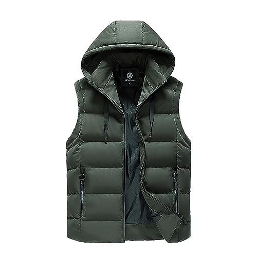 SKFLABOOF weihnachten sale, Ärmellose Weste Herren Arbeitsweste Sportweste Stepwesteweste Männer Daunenweste Jacke Wander- & Outdoor-Westen Für Grün, 4XL von SKFLABOOF