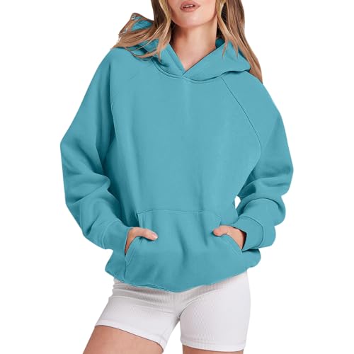 Sale Angebote, Couple Hoodie - Oversize Damen Kleid Baggy Pullover Jacke Streetwear Kapuzenpullover Kapuzen Sweatjacke Kapuzenjacke (Blau, XL) von SKFLABOOF