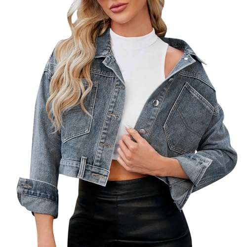 Sale Angebote, Jeansjacke Damen Jeans Jacken Für Übergangsjacken Damenjeans Jacke Sommer Leichte Sommerjacke Sommerjacken Damenjacken Damenbekleidung Braut Blau, M von SKFLABOOF