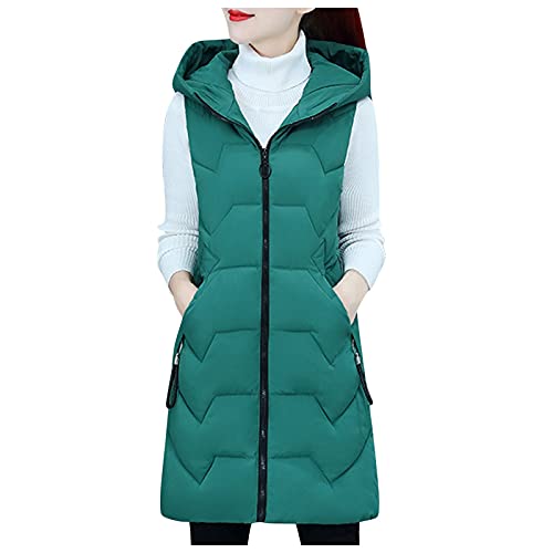 Sale Angebote, Puffer Jacket, Daunenmantel Damen Lang Wintermantel Winterjacke Jacke Daunenjacke Winter Lightweight Softshellmantel Für Grün, XXL von SKFLABOOF