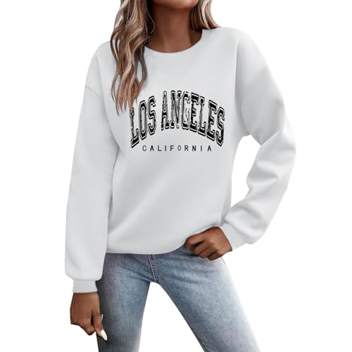 Sale Angebote, Pullover Damen Winter T-Shirt Mädchen Teenager Kleidung Trend Klamotten 10 Jahre Sportshirt 122 Shirt Oversize Coole Für Weiss, S von SKFLABOOF