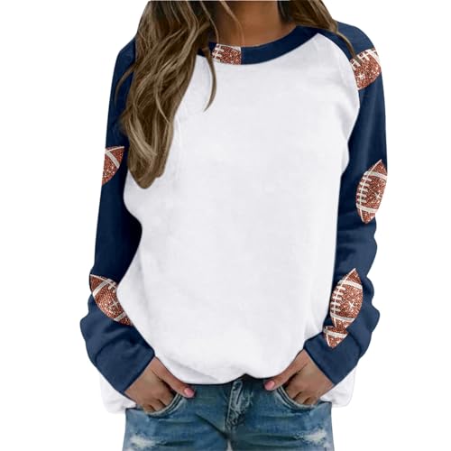 Sale Angebote, Pullover Damen Winter Tunika Outdoor-Bekleidung Für Anziehsachen Mädchen Coole Klamotten Shirt Oversize Ausgefallene Oberteile Pulli Shirts Marineblau, XL von SKFLABOOF