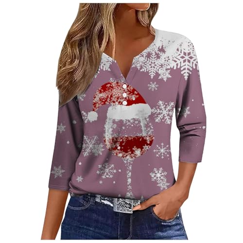 Sale Angebote, Weihnachtspulli Lustig Weihnachtsoutfit Pullover Damen Weihnachten T Shirt Weihnachts Tshirt Mode Pullis Weihnachtskostüm Hellviolett, M von SKFLABOOF