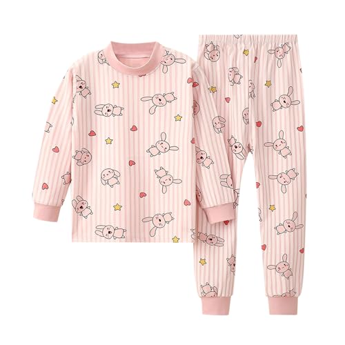 Schlafanzug Mädchen Jungen Komfortabel Weihnachts Schlafanzug Kinder Einfarbig Weihnachtskleid Weich Weihnachtsoutfit Rosa 3-4 Jahre von SKFLABOOF