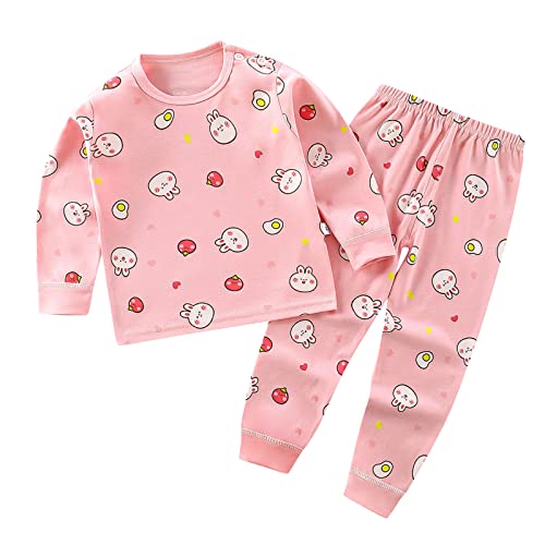 Schlafanzug Mädchen Jungen Warm Weihnachts Pyjama Kuschel Weihnachtskleid Einfarbig Weihnachtsoutfit Hellrosa 12-18 Monate von SKFLABOOF