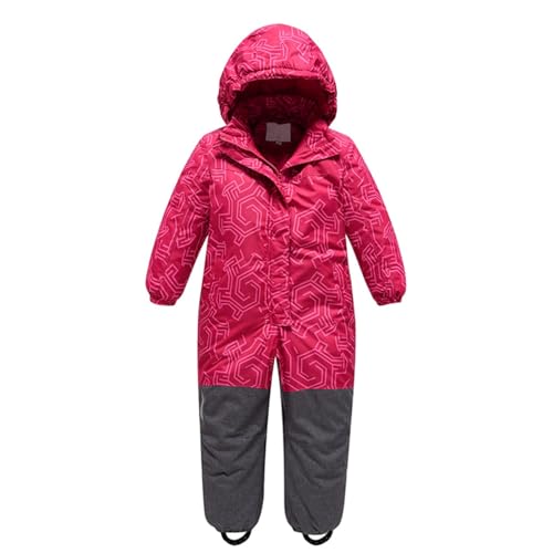 Skianzug Kinder Warm Winteranzug Mit Kapuze Mini Schneeoverall Skianzug Kinder 2 Teilig Rosa 12-18 Monate von SKFLABOOF