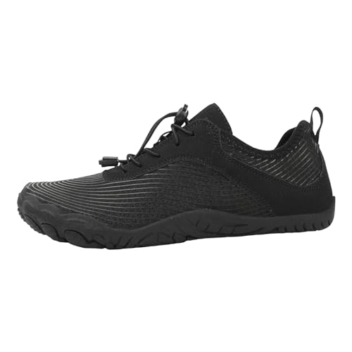 Sneaker Wasserdicht Damen - Barfussschuhe Sommer Trekking- & Wanderschuhe Für Herren Strand Sportschuhe Sports Outdoor Shoes Run rutschfeste Barfuss Schuhe Wandern Shoe Schwarz, 41 F von SKFLABOOF