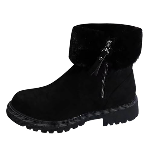 Stiefeletten Damen Grace Schneestiefel - Gefüttert Winterschuhe Ankle Boots Wasserdicht Warm Snowboot Mit Futter Herbst Winter Winterstiefel Komfort Stiefel Snow Winterboots z Schwarz 40 von SKFLABOOF