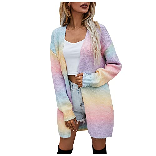 Strickjacken für Damen Strickjacke Lang Locker Übergangsjacke Gestreiftes Patchwork Langarm Gestrickt Bequem Bunt Elegant Strickmantel Longstrickjacke Cardigan Longjacke Longpullover Strickjacken für Damen Strickjacke Lang Locker Übergangsjacke Gestreiftes Patchwork Langarm Gestrickt Bequem Bunt Elegant Strickmantel Longstrickjacke Cardigan Longjacke Longpullover von SKFLABOOF