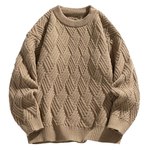 Strickpullover Herren Oversize Herrenpullover Winterpullover Langarm Pullover Herren Ohne Kapuze Rundrals Grobstrickpullover Sweater Khaki M Strickpullover Herren Oversize Herrenpullover Winterpullover Langarm Pullover Herren Ohne Kapuze Rundrals Grobstrickpullover Sweater Khaki M von SKFLABOOF