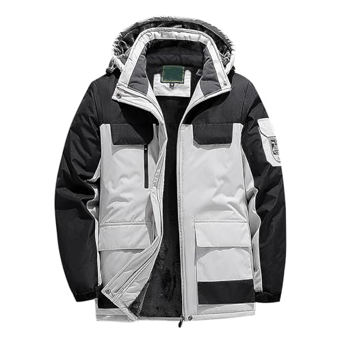 The Deal, Skijacke Damen Winter Jacket Men Wasserdicht Ski Herren Jacke Damen-Jacken Wintermantel Winterjacke Arbeit Warm Weiss, XXL von SKFLABOOF