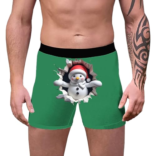 The Deal, Weihnachts Boxershorts Herren Personalisiert Weihnachten Lustig Lustige Unterhosen Shorts Unterwäsche Christmas Pants Männer Grün, S von SKFLABOOF