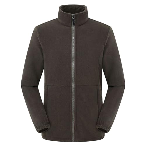 Trachtenjacke Herren Fleece Leichte Fleecejacke Trachtenjacke Oberbekleidung Outdoor Bequem Mode Fleecepullover Sweatjacke Winterjacke Kaffee XL von SKFLABOOF