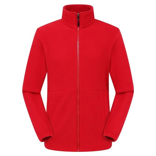 Trachtenjacke Herren Fleece Leichte Fleecejacke Trachtenjacke Oberbekleidung Outdoor Bequem Mode Fleecepullover Sweatjacke Winterjacke Rot M von SKFLABOOF