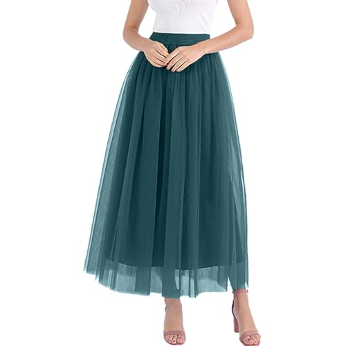 Tütü Damen Karneval Kostüm Tüll Rock Petticoat Rock Mini Skirt Bunt 80er Rockabilly Ballettkleidung Tütü Grün M von SKFLABOOF